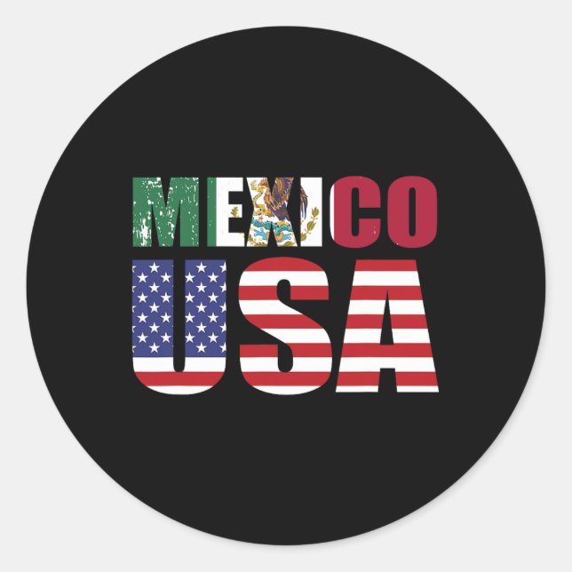 Sticker Rond Drapeau mexicain américain Drapeau mexicain (Devant)