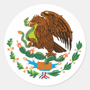 Sticker Rond Drapeau mexicain / Armoiries mexicaines