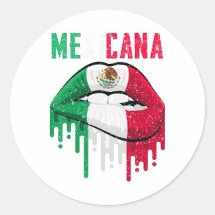 Sticker Rond Drapeau mexicain Chemise fille femmes enfant bébé
