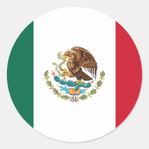 Sticker Rond Drapeau Mexicain - Drapeau du Mexique