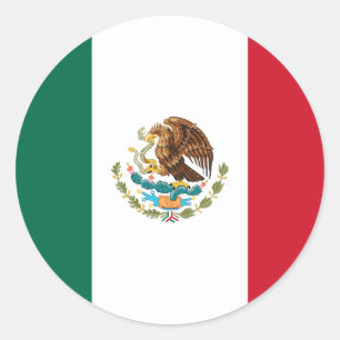 Sticker Rond Drapeau mexicain, Drapeau du Mexique