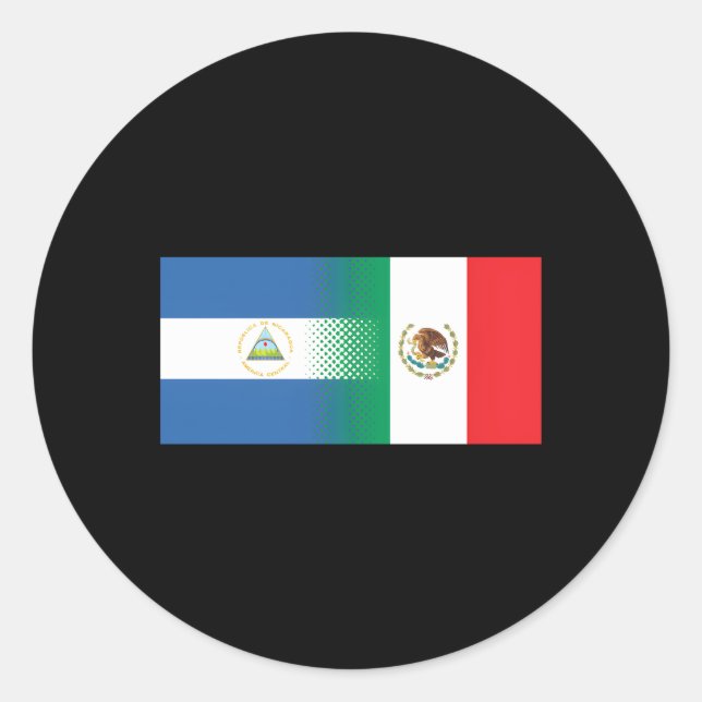 Sticker Rond Drapeau mexicain Nicaragua Mexique Nicaragua (Devant)