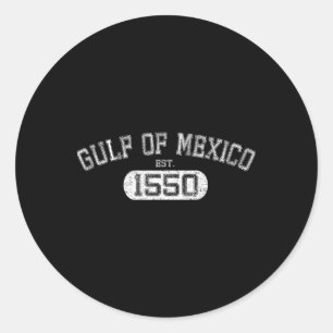 Sticker Rond Drapeau Mexicain Rétro Golfe Du Mexique Est 1550 P