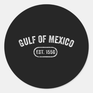 Sticker Rond Drapeau Mexicain Rétro Golfe Du Mexique Est 1550 P
