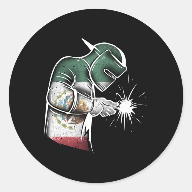 Sticker Rond Drapeau mexicain soudé (Devant)