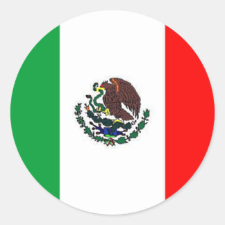 STICKER ROND DRAPEAU MEXIQUE - DRAPEAU NATIONAL MEXICAIN
