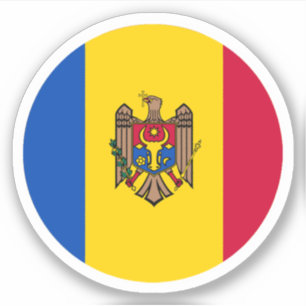 Sticker rond Drapeau Moldavie