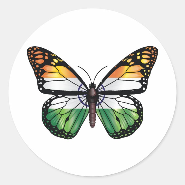 Sticker Rond Drapeau monarque indien (Devant)