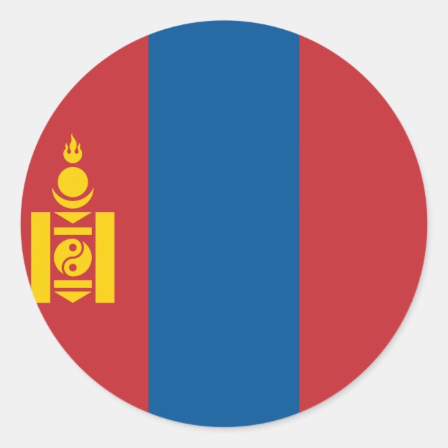 Sticker Rond Drapeau mongol (Devant)
