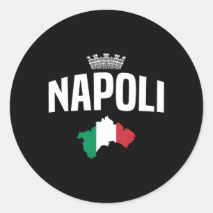 Sticker Rond Drapeau Naples Italie