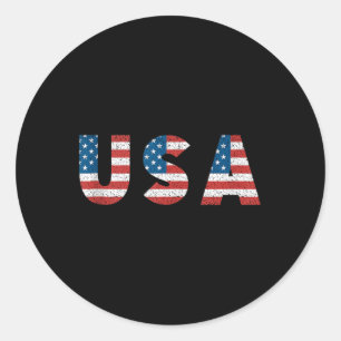 Sticker Rond Drapeau National Américain Retro Patriotic 20th Ja