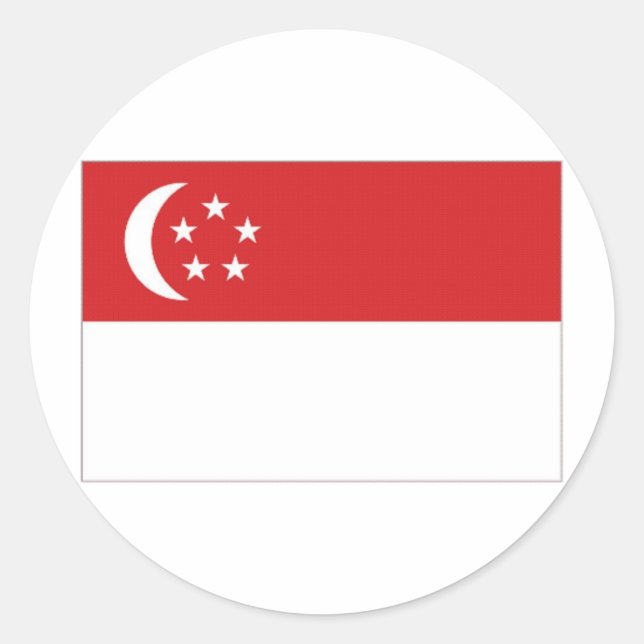 Sticker Rond Drapeau national de Singapour (Devant)