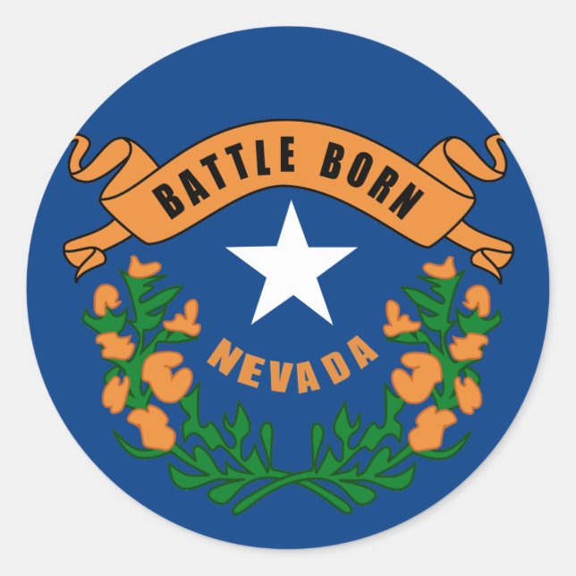 Sticker Rond Drapeau national du Nevada (Devant)