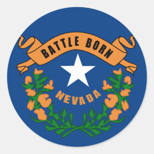 Sticker Rond Drapeau national du Nevada