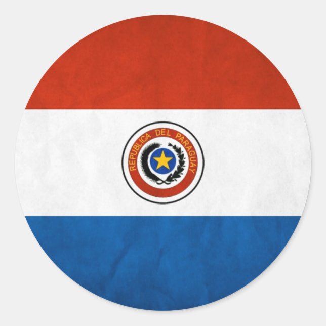 Sticker Rond drapeau national du Paraguay (Devant)