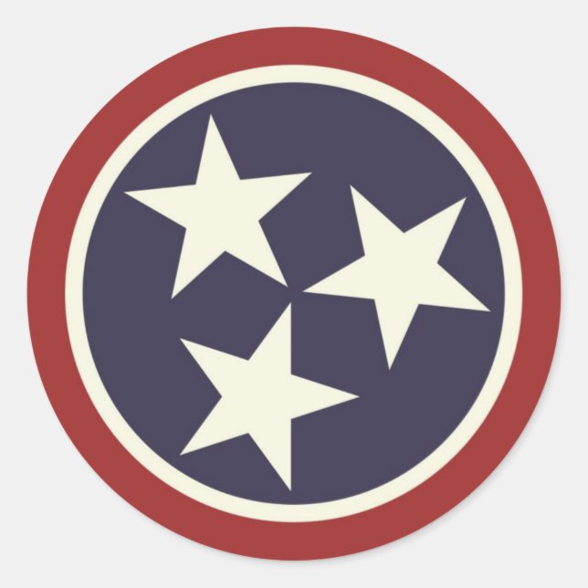Sticker Rond Drapeau national du Tennessee (Devant)