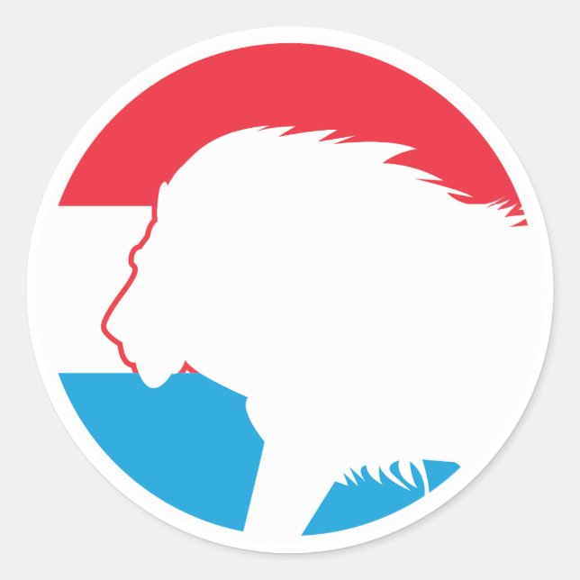 Sticker Rond Drapeau national luxembourgeois Lion Luxembourg (Devant)