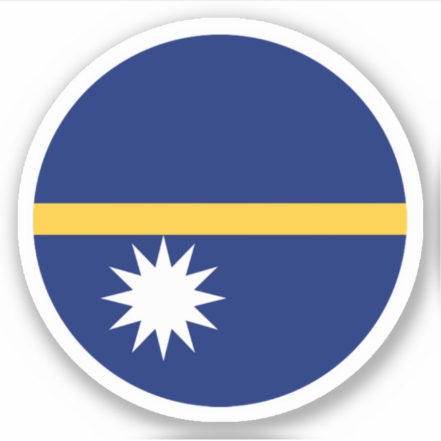 Sticker rond Drapeau Nauru (Devant)