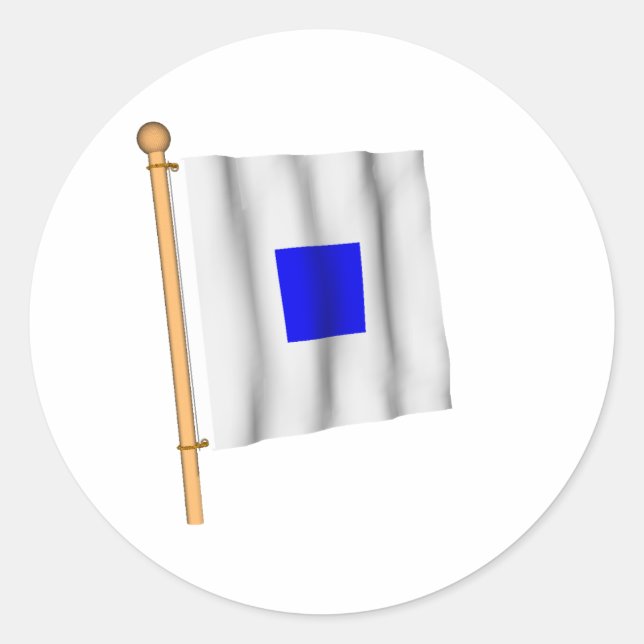 Sticker Rond Drapeau Nautique (Devant)