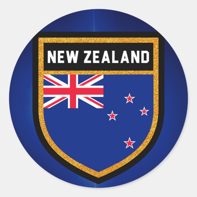 Sticker Rond Drapeau néo-zélandais (Devant)