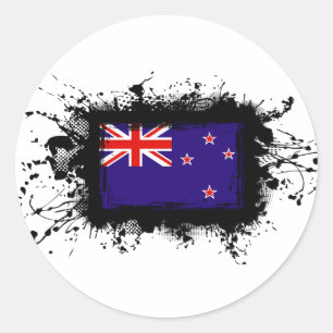 Sticker Rond Drapeau néo-zélandais