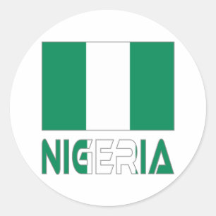 Sticker Rond Drapeau nigérian et Nigeria