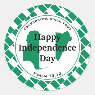 Sticker Rond Drapeau nigérian INDÉPENDANCE DU NIGÉRIA