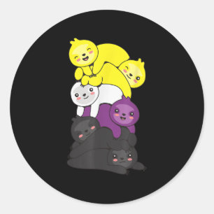 Sticker Rond Drapeau non binaire Fierté non binaire LGBT Sloth