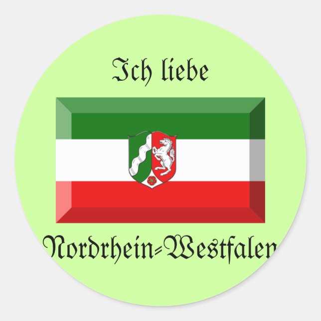 Sticker Rond Drapeau Nordrhein-Westfalen Gem (Devant)