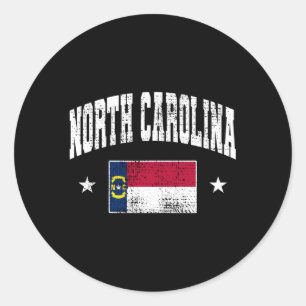 Sticker Rond Drapeau North Carolina Nc De Caroline Du Nord Port
