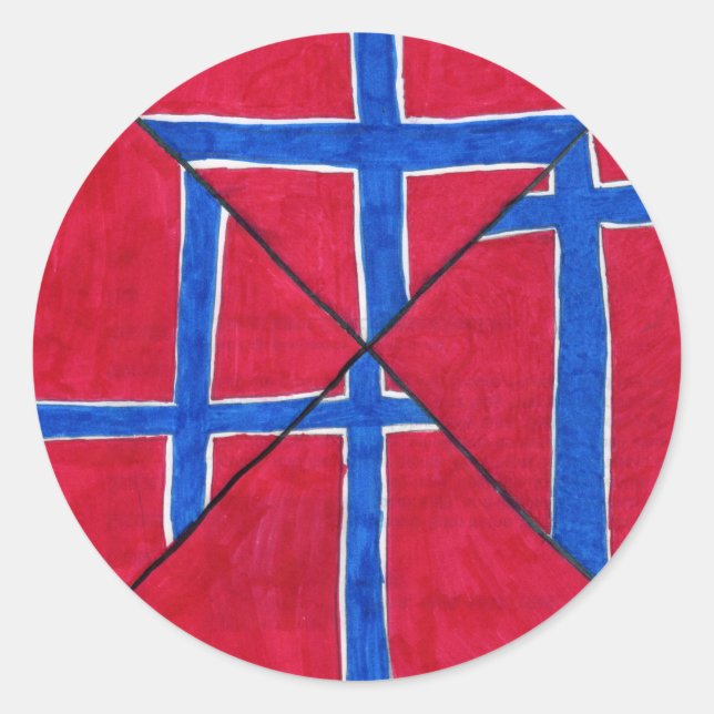 Sticker Rond Drapeau norvégien (Devant)