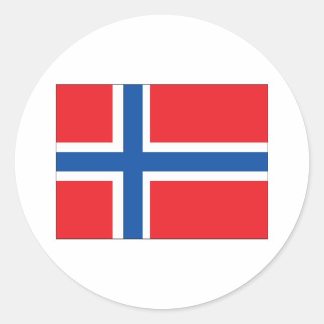 Sticker Rond Drapeau norvégien (Devant)