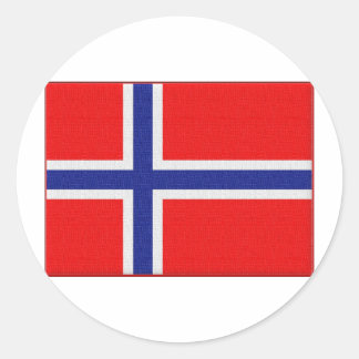 Sticker Rond Drapeau norvégien