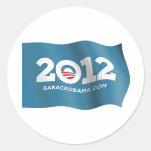 Sticker Rond Drapeau Obama 2012