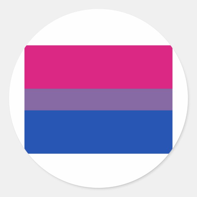 STICKER ROND DRAPEAU OFFICIEL BISEXUAL FIDE (Devant)
