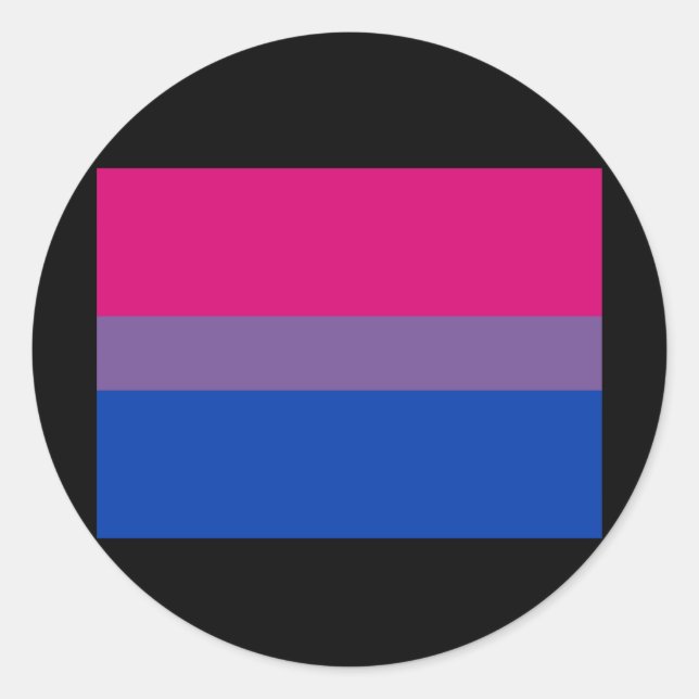STICKER ROND DRAPEAU OFFICIEL BISEXUAL FIDE (Devant)