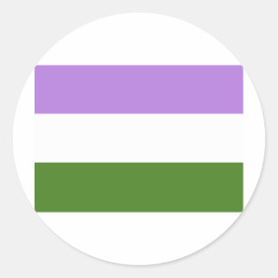 STICKER ROND DRAPEAU OFFICIEL DE FIERTÉ DE GENDERQUEER
