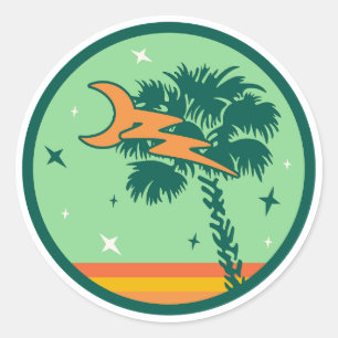 Sticker Rond Drapeau officiel de l'État de Palmetto de Caroline