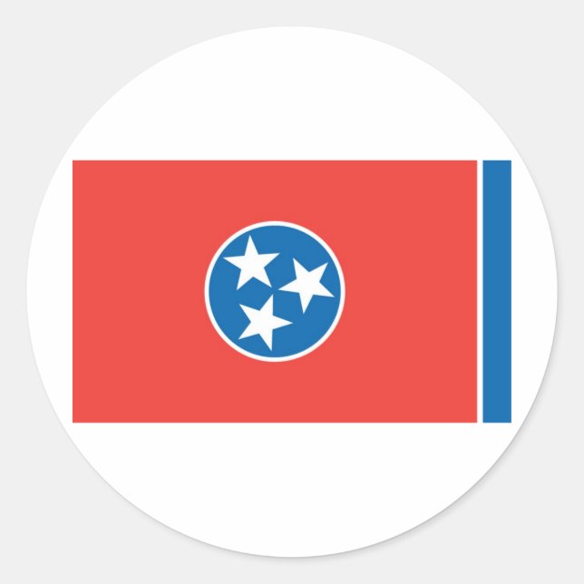 Sticker Rond Drapeau officiel du Tennessee (Devant)