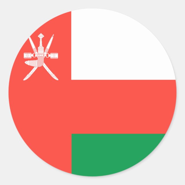 Sticker Rond Drapeau Oman (Devant)