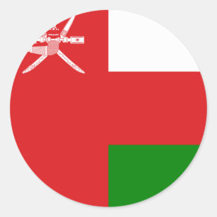 Sticker Rond Drapeau Oman