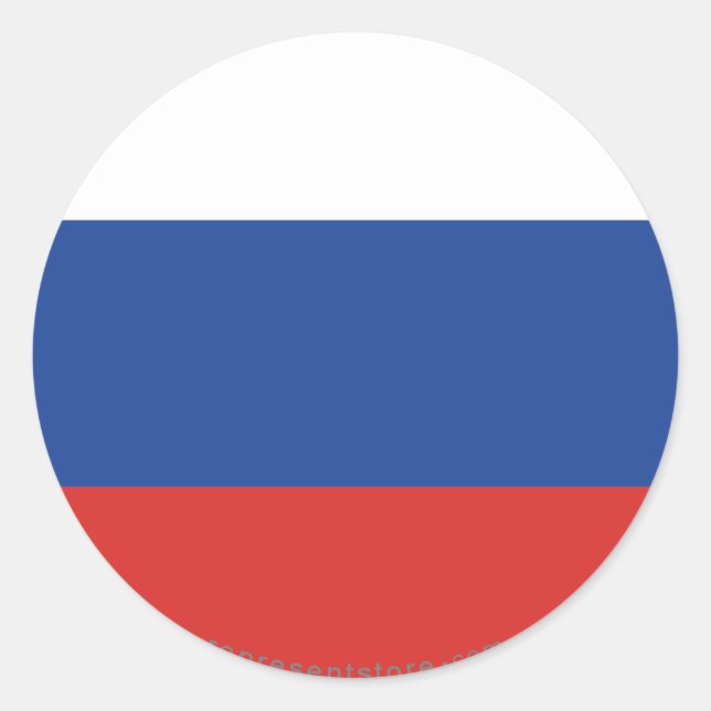 Sticker Rond Drapeau ordinaire de Russie (Devant)