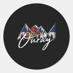 Sticker Rond Drapeau Ouray Colorado