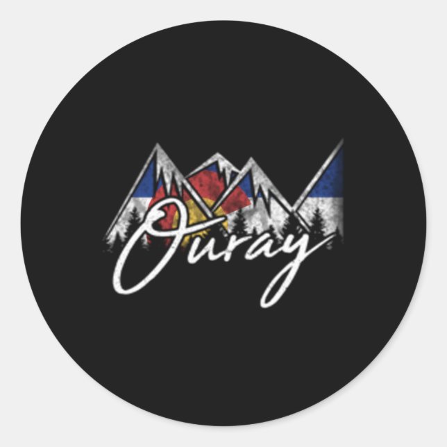 Sticker Rond Drapeau Ouray Colorado (Devant)