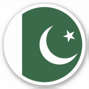Sticker rond Drapeau Pakistan