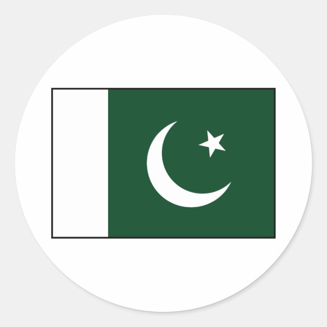 Sticker Rond Drapeau pakistanais (Devant)