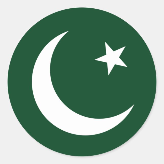 Sticker Rond Drapeau pakistanais (Devant)