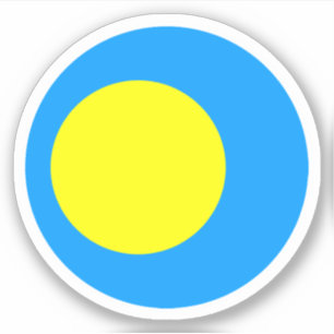 Sticker rond Drapeau Palau
