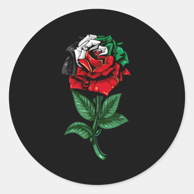 Sticker Rond Drapeau palestinien (Devant)