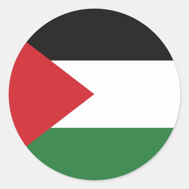 Sticker Rond Drapeau palestinien Libérez la Palestine customisé (Devant)